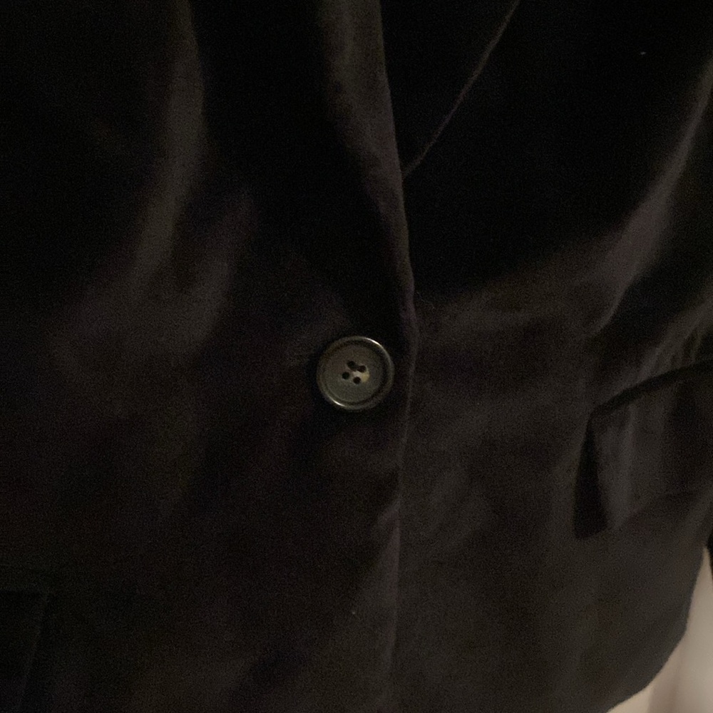 PRE-OWNED TALBOTS BLACK VELVET SINGLE BUTTON BLAZER - Picture 8 of 12